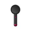 Black 2-in-1 Handheld Fan with LED Makeup Mirror - Portable USB Rechargeable Beauty Light Fan with Desktop Base - 3 Speed Quiet Airflow for Travel & Summer