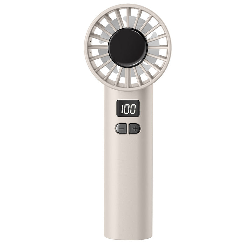High Speed Handheld Turbo Fan 100 Adjustable Speeds Digital Display Portable Personal Cooling Device Rechargeable Type-C for Travel Outdoor White
