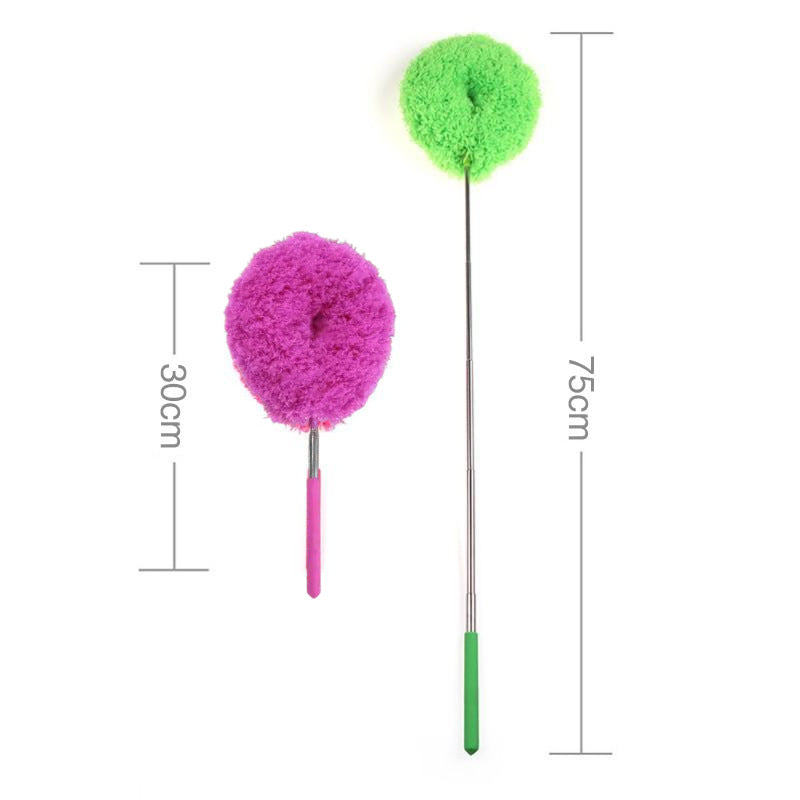 2-Pack Orange Telescopic Electrostatic Duster with 360° Hollow Ring Design - Fan Blade Cleaner, High Reach Dust Removal, Multi-Purpose