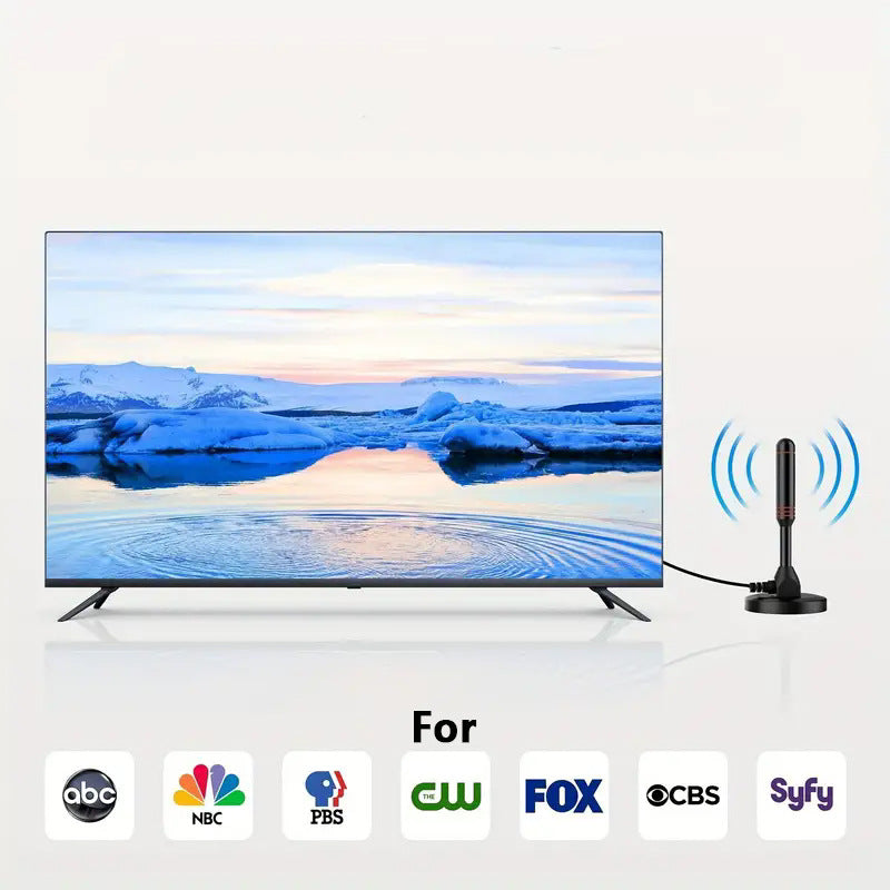 Digital HDTV Antenna with 5M Cable & Signal Booster for 4K High Gain 37dBi Reception - 360° Omnidirectional Indoor/Outdoor Antenna Compatible with DVB-T/T2, ATSC, ISDB-T