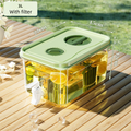 3L Compact Fridge-Ready Cold Drink Dispenser with Spigot, Timer and Infuser Filter - Food-Grade PP & Heat Resistant Fruit Tea Tank