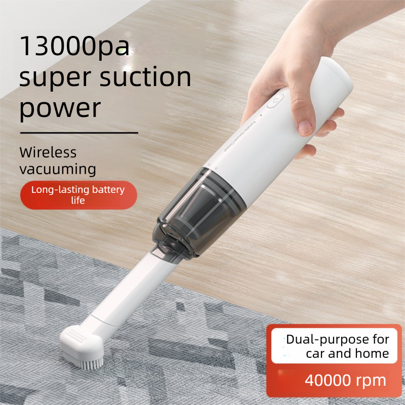 Black Portable Wireless Vacuum Cleaner – High-Suction, Dual-Function (Suck & Blow), Type-C Charging, HEPA Filter