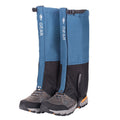 Blue Breathable Nylon Waterproof Hiking Leg Gaiters and Snow Boot Gaiters (Fleece Lining) - Unisex Adjustable Sand & Mud Protection for Mountaineering & Desert Trekking, M Size