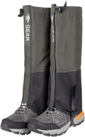 Green Breathable Nylon Waterproof Hiking Leg Gaiters and Snow Boot Gaiters (Fleece Lining) - Unisex Adjustable Sand & Mud Protection for Mountaineering & Desert Trekking, XL Size
