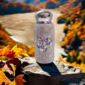 Rhinestone Insulated Bottle 260ml Stainless Bling Mug Heart Pattern Purple