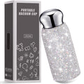 Rhinestone Insulated Water Bottle 260ml Stainless Steel Bling Mug White