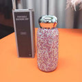 Rhinestone Insulated Water Bottle 260ml Stainless Steel Bling Mug Pink
