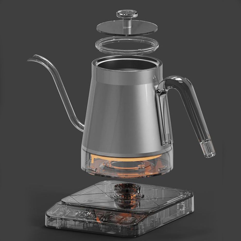 Gooseneck Electric Kettle 0.8L Temperature Control Pour Over Coffee Black