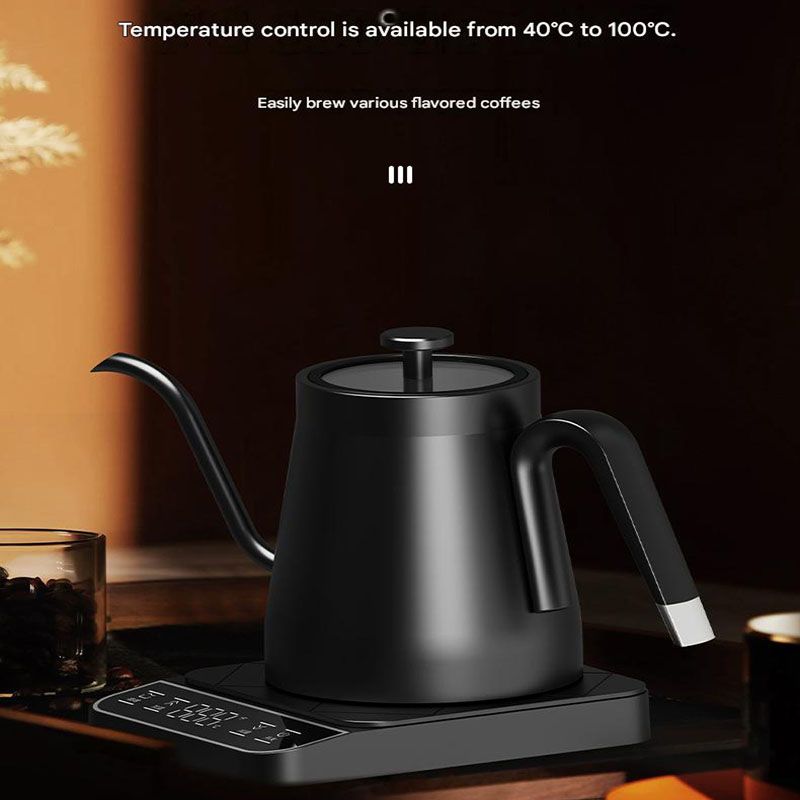 Gooseneck Electric Kettle 0.8L Temperature Control Pour Over Coffee Black