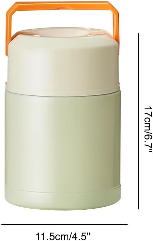 Thermal Food Jar 800ml Insulated Stainless Soup Lunch Pot Retractable Brown