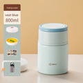 Thermal Food Jar 800ml Stainless Steel Insulated Soup Lunch Pot Foldable Blue
