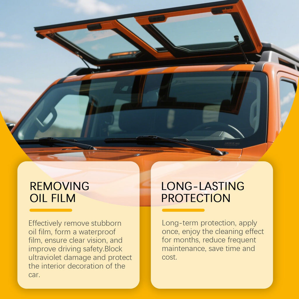 Car Windscreen Oil Film Remover 120ml Glass Degreaser Cleaner Brush