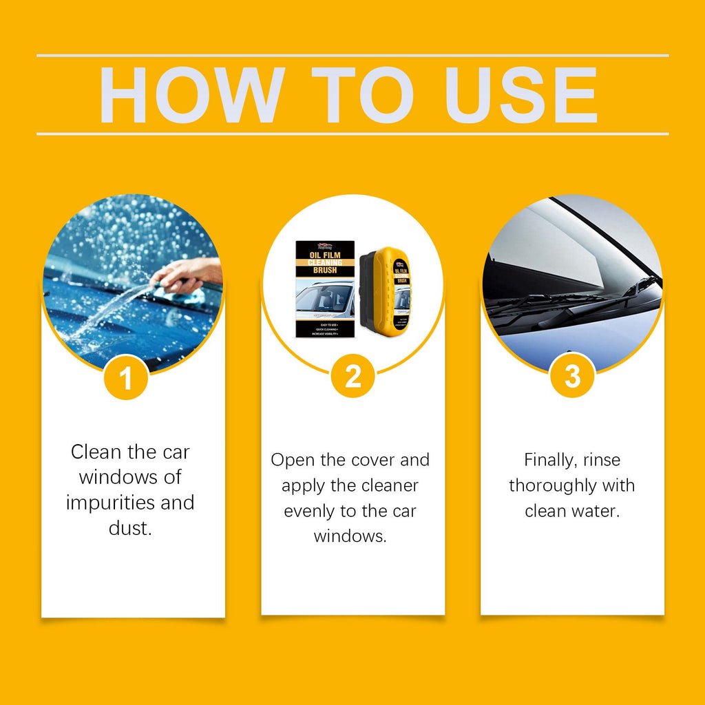 Car Windscreen Oil Film Remover 120ml Glass Degreaser Cleaner Brush