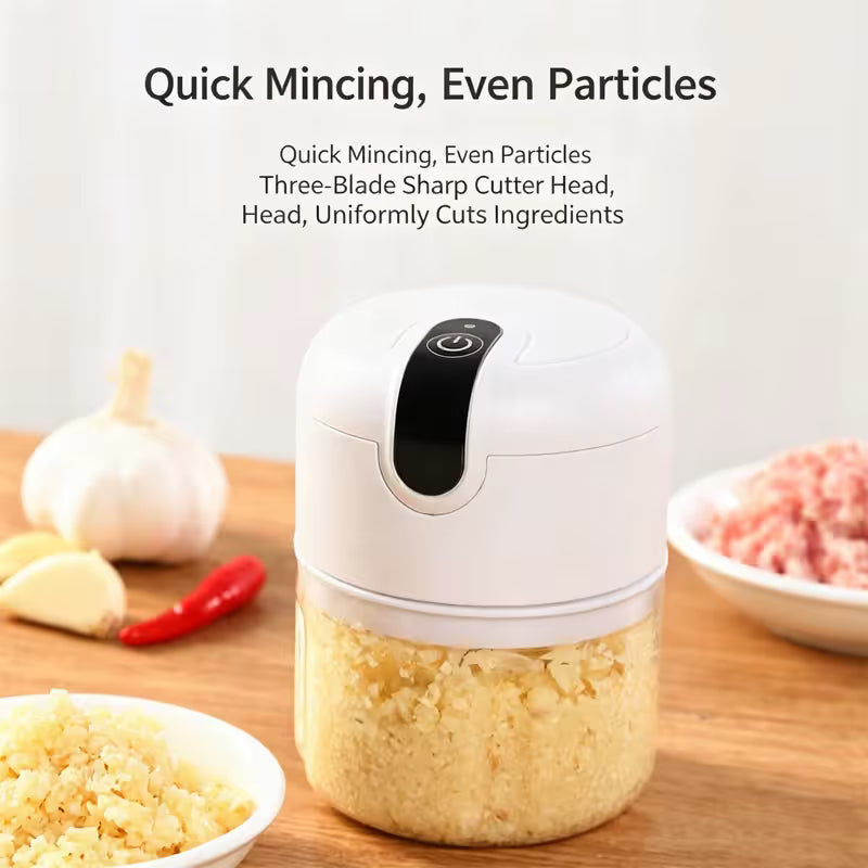 Pink 250ML Electric Mini Food Processor & Garlic Chopper with 3 Stainless Steel Blades & USB Charging – Portable Smasher & Meat Grinder for Vegetable,Chili,Fruits,Ginger and Baby Food,Seasoning