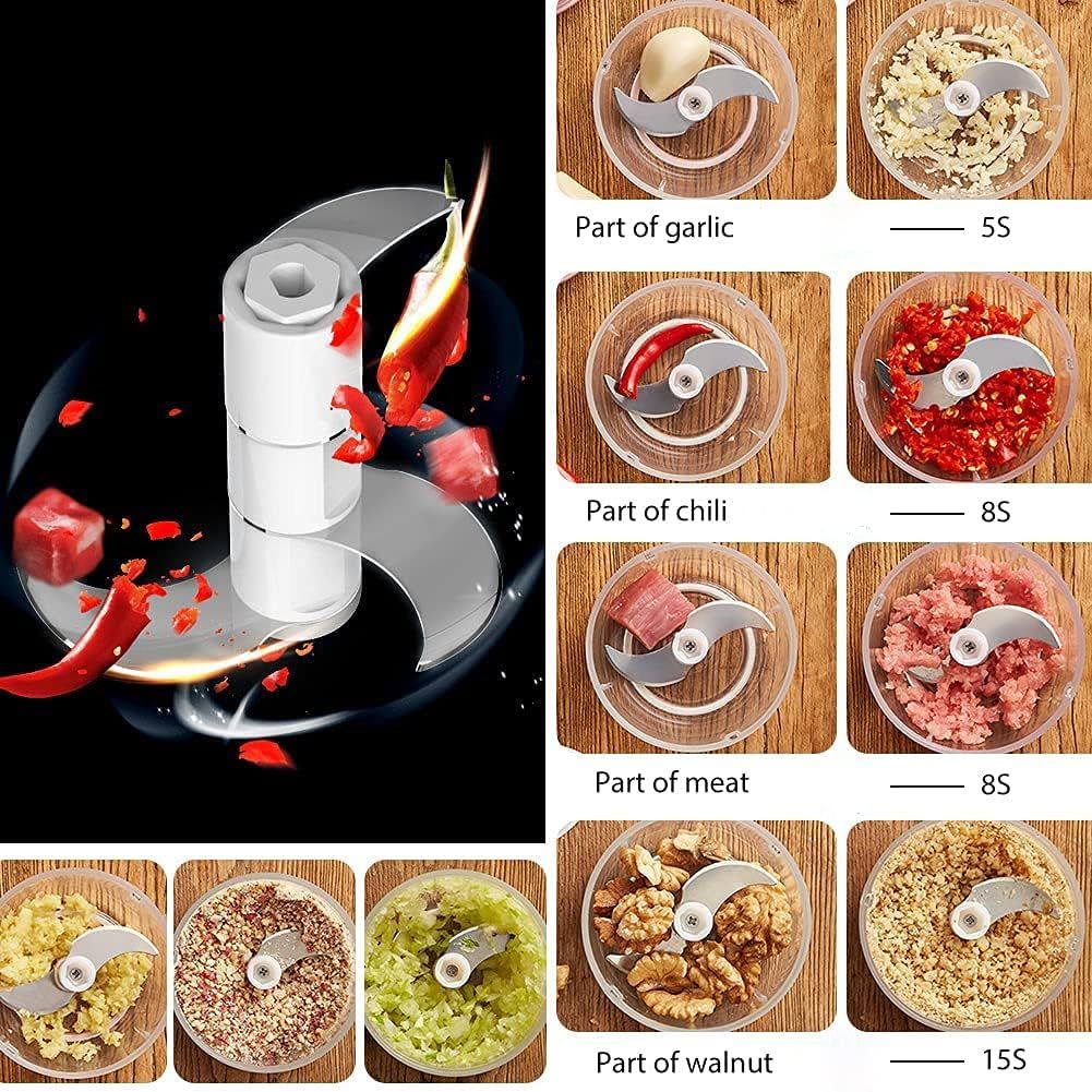 Pink 250ML Electric Mini Food Processor & Garlic Chopper with 3 Stainless Steel Blades & USB Charging – Portable Smasher & Meat Grinder for Vegetable,Chili,Fruits,Ginger and Baby Food,Seasoning