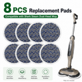 Style 6 Shark Steam Dual-Head Mop Replacement Pads 8 Pack - 7.5 Inch Reusable Round Microfiber Scrubbing Pads Compatible with Shark S7000, S7201, S8001, S8201, S7001, S7000AMZ, S7001TGT, S7005, S7020