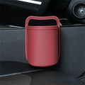 Wine Red Waterproof Leather Car Hanging Storage Organizer with Back Clip 14.5 x 10.5CM – Mutifunctional Car Trash Bin Cup Holder Phone Storage Pocket for Seat Back, Door & Center Console