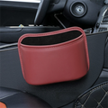 Wine Red Waterproof Leather Car Hanging Storage Organizer with Back Clip 20 x 14.5CM – Mutifunctional Car Trash Bin Cup Holder Phone Storage Pocket for Seat Back, Door & Center Console