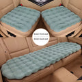 3-Piece Winter 3D Fluffy Bubble Fleece Car Seat Cushion Set - 2 x Plush Car Front Seat Cushions (45 x 45cm) and 1 x Rear Bench Pad (135 × 45 cm) with Non-Slip Backing, Universal Soft Warm Car Seat Cover, Green