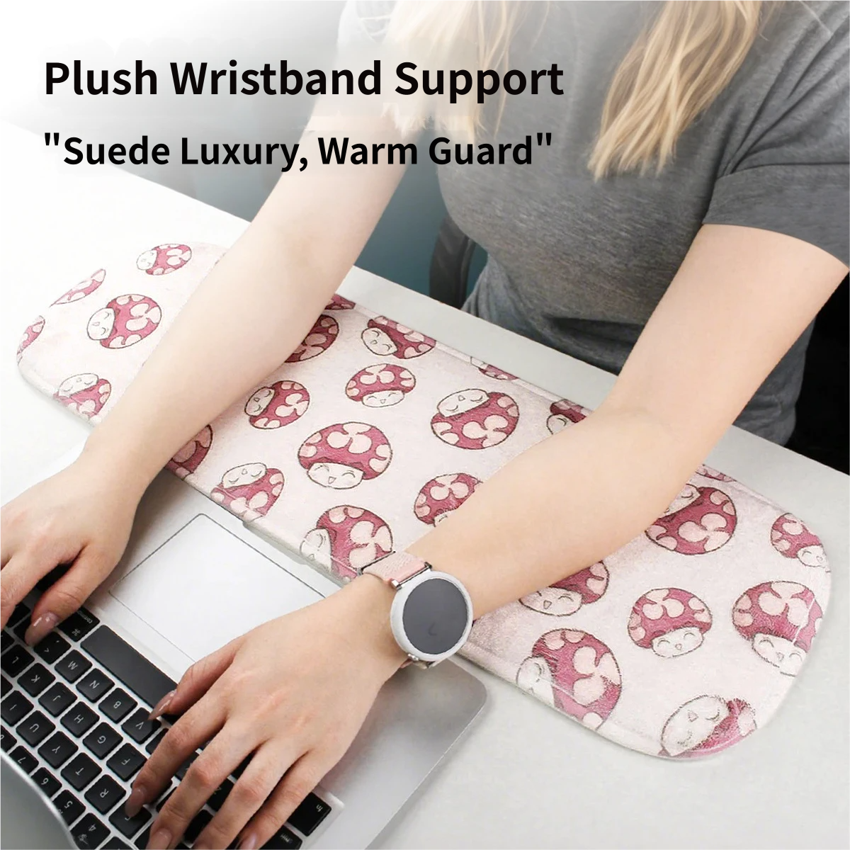 Green Ergonomic Plush Wrist Rest 2PCS Set – 80×20cm Keyboard Wrist Pad + Pillow-Shaped Wrist Support Cushion with Strap (7.5×7cm) – Anti-Slip Memory Comfort Pad for Typing Gaming & Office Use