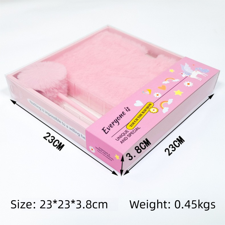 Warm Cozy Study and Office Corner Set with Wearable Dual Layer Fleece Shawl Blanket and Fluffy Plush A5 Lock Diary & Pen Gift Box - Plaid Thermal Nap Wrap and Rose Red Cute Stationery Kit for Workers and Students