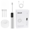 White Rechargeable Dual-Action Vibration & 45° Scientific Sweep Cleaning Electric Toothbrush with 5 Brushing Modes, 4 Brush Head and Storage Base - Smart 2 Min Timer and 30s Quad Reminder, High-Density Rounded Bristles and 3D Precision Brush Head Design
