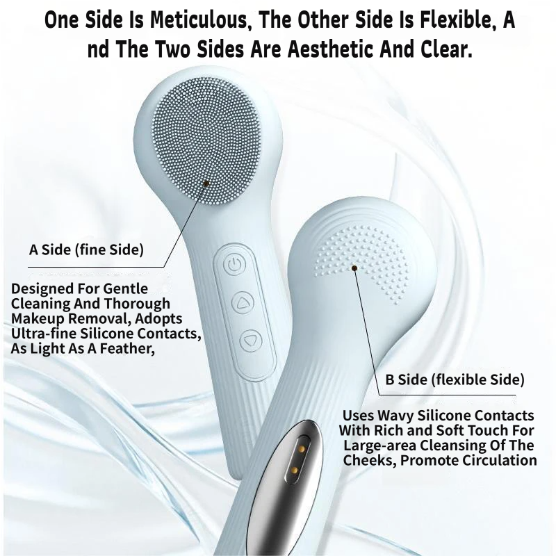 Pink 45°C Constant Heating Silicone Facial Cleansing Brush and 3pcs 8-Layer Fine Foaming Nets Set - Electric Sonic Face Scrubber with Dual-Sided Cleaning Surface & 3-Speed Vibration Massage, IPX7 Waterproof Skincare Absorption and Massage Device