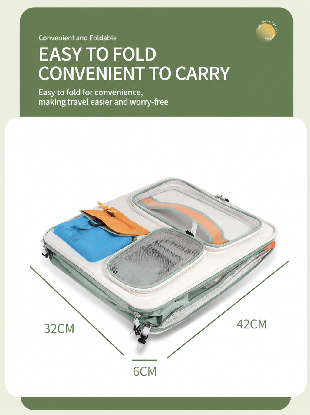 Orange and Grey Large Space Pet Carrier Trolley – Foldable Cat Carrier Backpack with Breathable Side Mesh & View Window, Silent Rolling Wheels, Storage Pocket and Removable Bottom Pad for Dog and Cat, 42 x 36 x 27CM