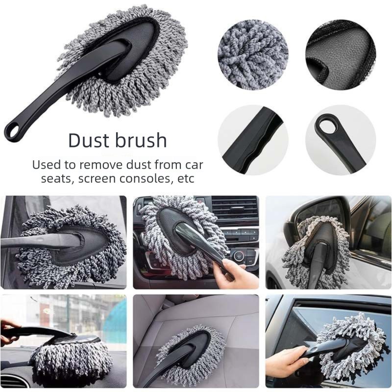 10pc Car Cleaning Kit Microfibre Wash Mitt Drying Towel Wheel Detail Brushes