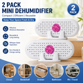 2x Mini Rechargeable Dehumidifier Wardrobe Closet Moisture Absorber Anti Mould