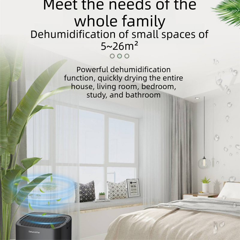 Mini Dehumidifier 1000ml Portable Quiet Moisture Absorber Night Light White