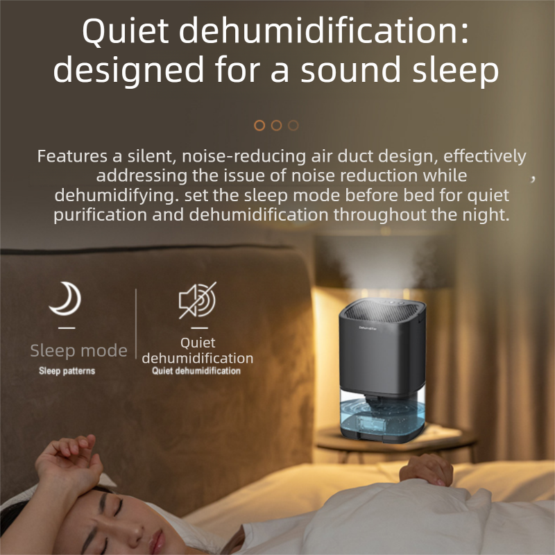 Mini Dehumidifier 1000ml Portable Quiet Moisture Absorber Night Light White