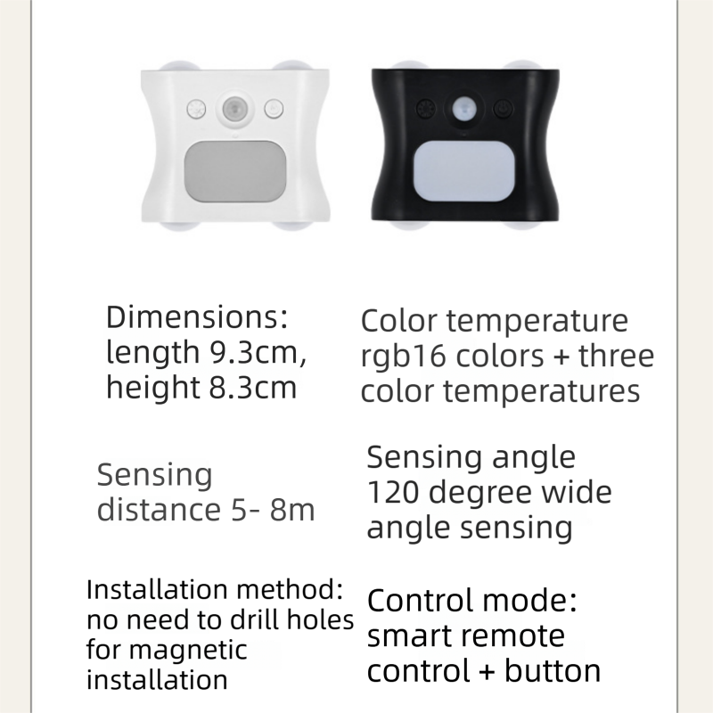 3PCS Smart Home Atmosphere Set – Green USB Rechargeable Camera Humidifier & 2pcs White RGB Motion Sensor Wall Light, Magnetic Wireless Night Lamp with Remote Control for Bedroom, Living Room & Office