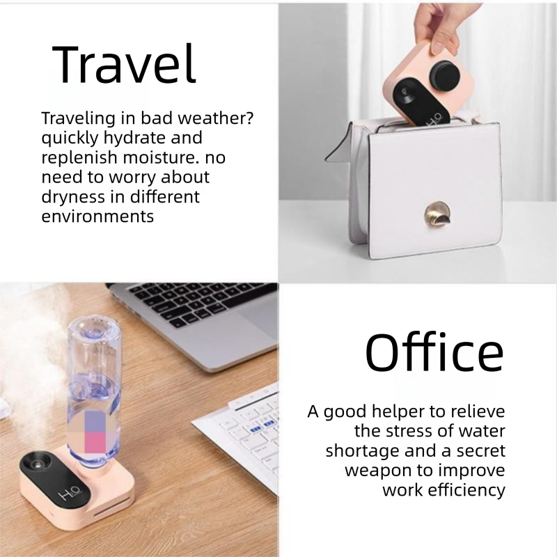 3PCS Smart Home Atmosphere Set – Pink USB Rechargeable Camera Humidifier & 2pcs Black RGB Motion Sensor Wall Light, Magnetic Wireless Night Lamp with Remote Control for Bedroom, Living Room & Office