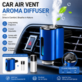 Blue Car Vent Air Freshener Diffuser (Includes a 10ml empty essential oil bottle) 3-Speed Adjustable Aroma Atomiser – Compact Aluminum Alloy USB Essential Oil Car Fragrance Clip