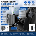 2pc Car Air Vent Aroma Diffuser + Hanging Storage Bin Set Grey