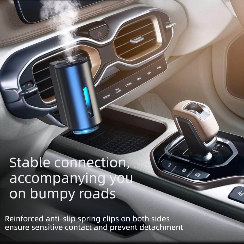 2pc Car Air Vent Aroma Diffuser + Hanging Storage Bin Set Gold