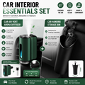 2pc Car Air Vent Aroma Diffuser + Hanging Storage Bin Set Green