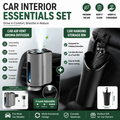 2pc Car Air Vent Aroma Diffuser + Hanging Storage Bin Set Silver