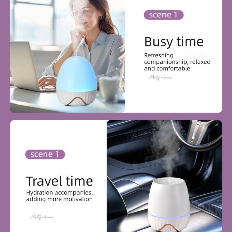 3-piece Office Comfort Gift Bundle Set – White Aromatherapy Diffuser, White Self-Stirring Cup & Khaki Sherpa Throw Blanket for Work, Home & Travel Relaxation（Please provide your own gift box）
