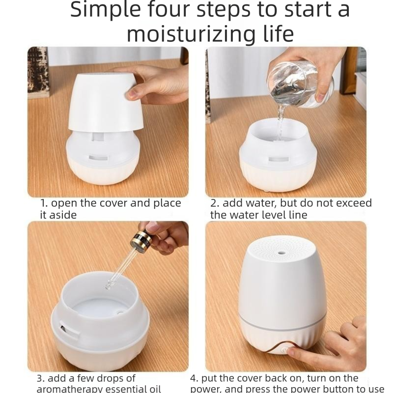 3-piece Office Comfort Gift Bundle Set – White Aromatherapy Diffuser, White Self-Stirring Cup & Khaki Sherpa Throw Blanket for Work, Home & Travel Relaxation（Please provide your own gift box）