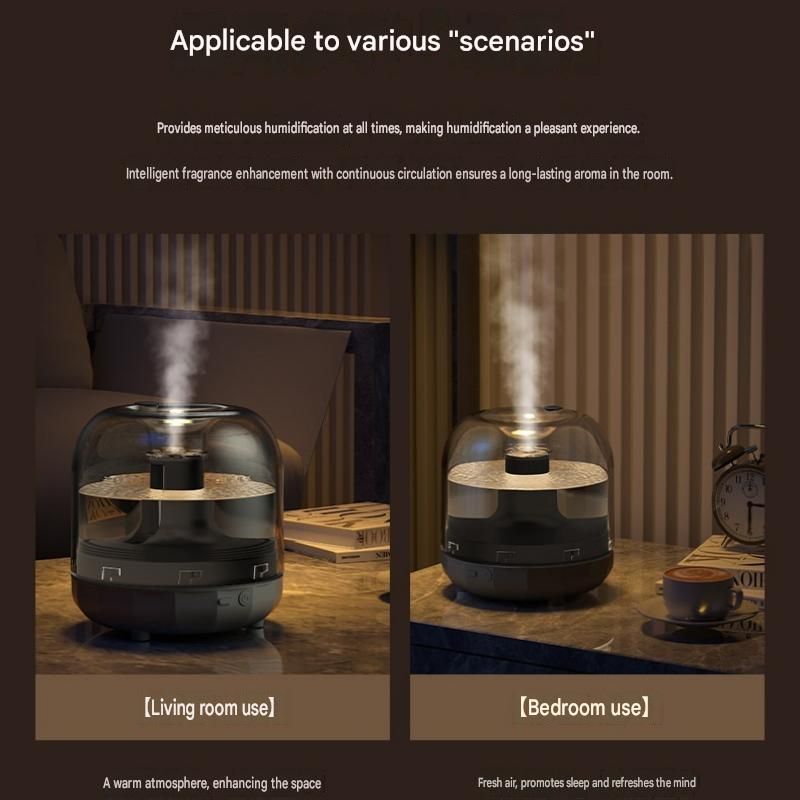 White 500ml Smart Ultrasonic Humidifier & Aroma Diffuser – USB Silent Air Moisturizer, LED Bedroom Mist Maker