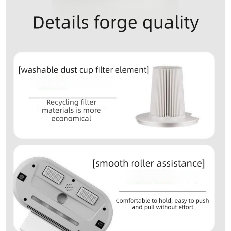 Winter Cleaning Kit White Wireless Dust Mite Vacuum and Blue Double Roller Carpet Brush Combo - UV Light, 500ml Dust Cup, Hot Air Drying, Lightweight PP Carpet Brush for Bed, Sofa and Floor Cleaning