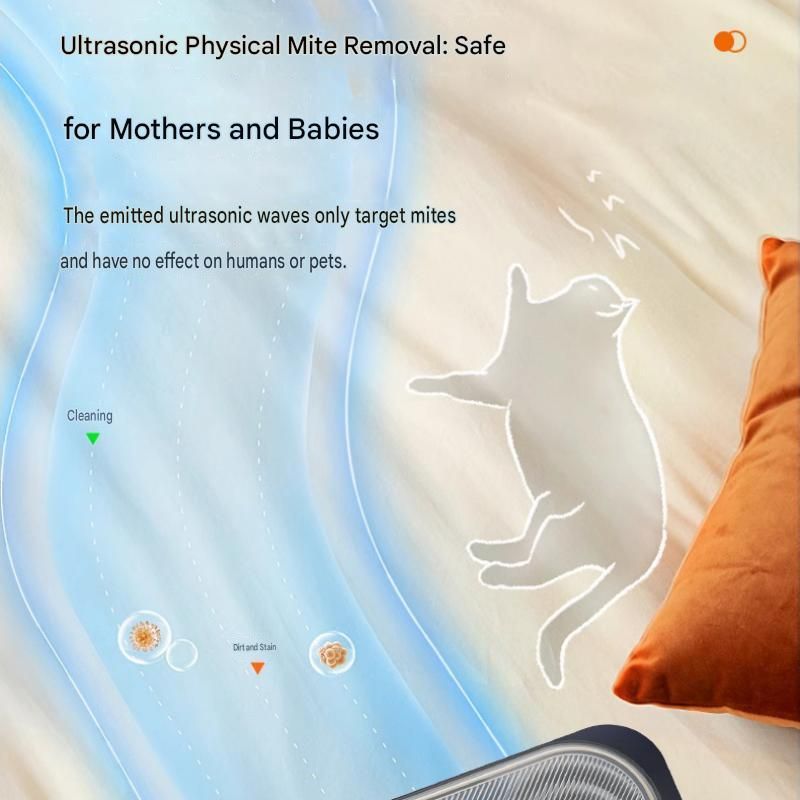 Cordless Dust Mite Remover Vacuum UV Cleaner Bed Mattress Sofa 400ml Kit Blue