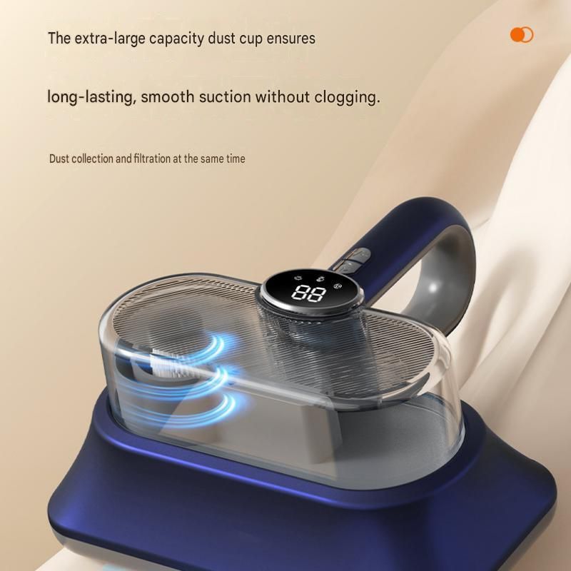 Winter Home Cleaning Comfort Kit - Silvery Retro Train Aromatherapy Humidifier and White Cordless UV Mite Remover Vacuum - 300ml Ultrasonic Mist with Jellyfish Smoke Ring, 400ml Dust Cup, LED Night Light, Remote Control for Bedroom and Bedding Cleaning