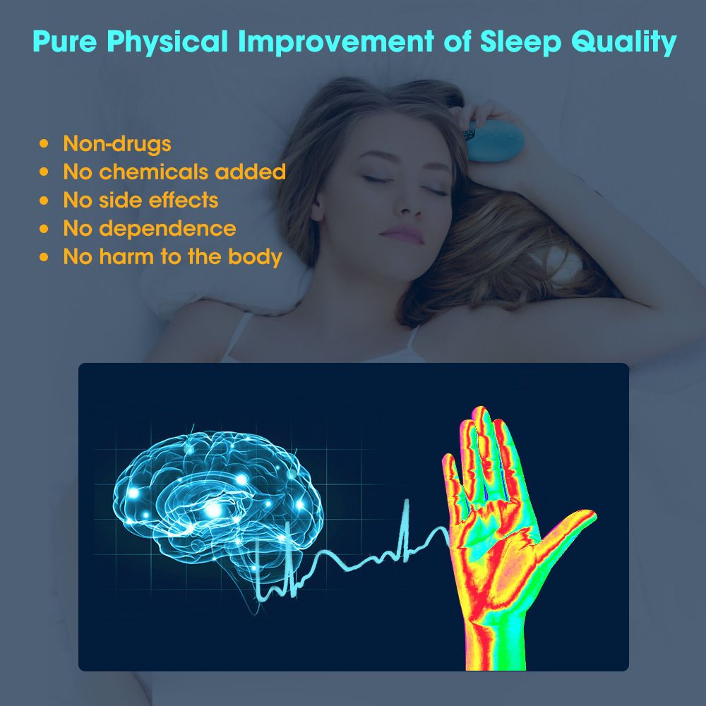 White Portable EMS Pulse Sleep Aid Device - 15 Adjustable Levels, Dual Mode Handheld Relaxation Tool for Stress Relief and Better Sleep Quality