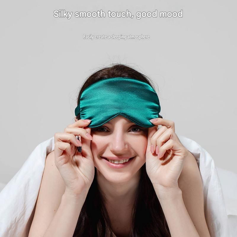 Champagne gold Imitation Silk Sleep Eye Mask - Soft Breathable Light Blocking Design with Elastic Strap for Travel, Nap, and Night Sleep Comfort