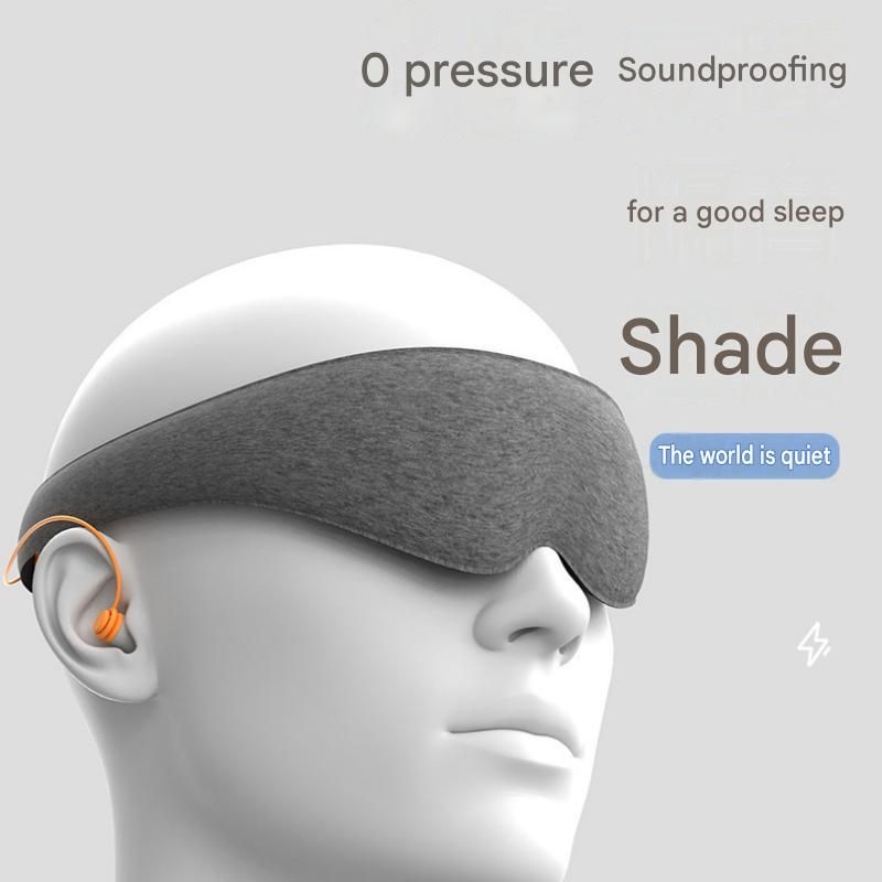 Sleep Aid Combo Set - Green Portable Microcurrent Handheld Device and Grey 3D Zero Pressure Eye Mask with Earplugs, USB Rechargeable  Relaxation Tool for Travel and Home Use