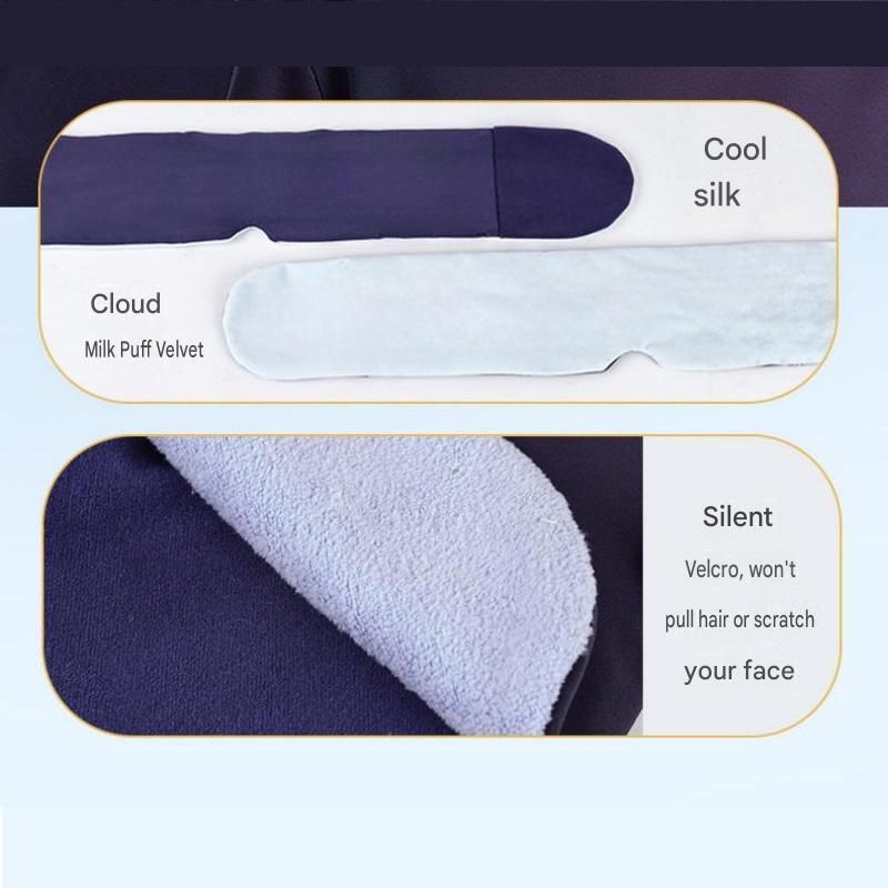 Grey Weighted Sleep Mask - Double-Sided Cooling and Warm Fabric, Micro-Bead Pressure Design, 72cm Adjustable Wrap, Light Blocking Eye Cover for Travel and Home Use