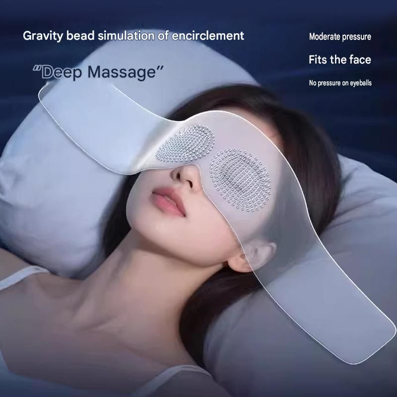 Pink Weighted Sleep Mask - Double-Sided Cooling and Warm Fabric, Micro-Bead Pressure Design, 72cm Adjustable Wrap, Light Blocking Eye Cover for Travel and Home Use